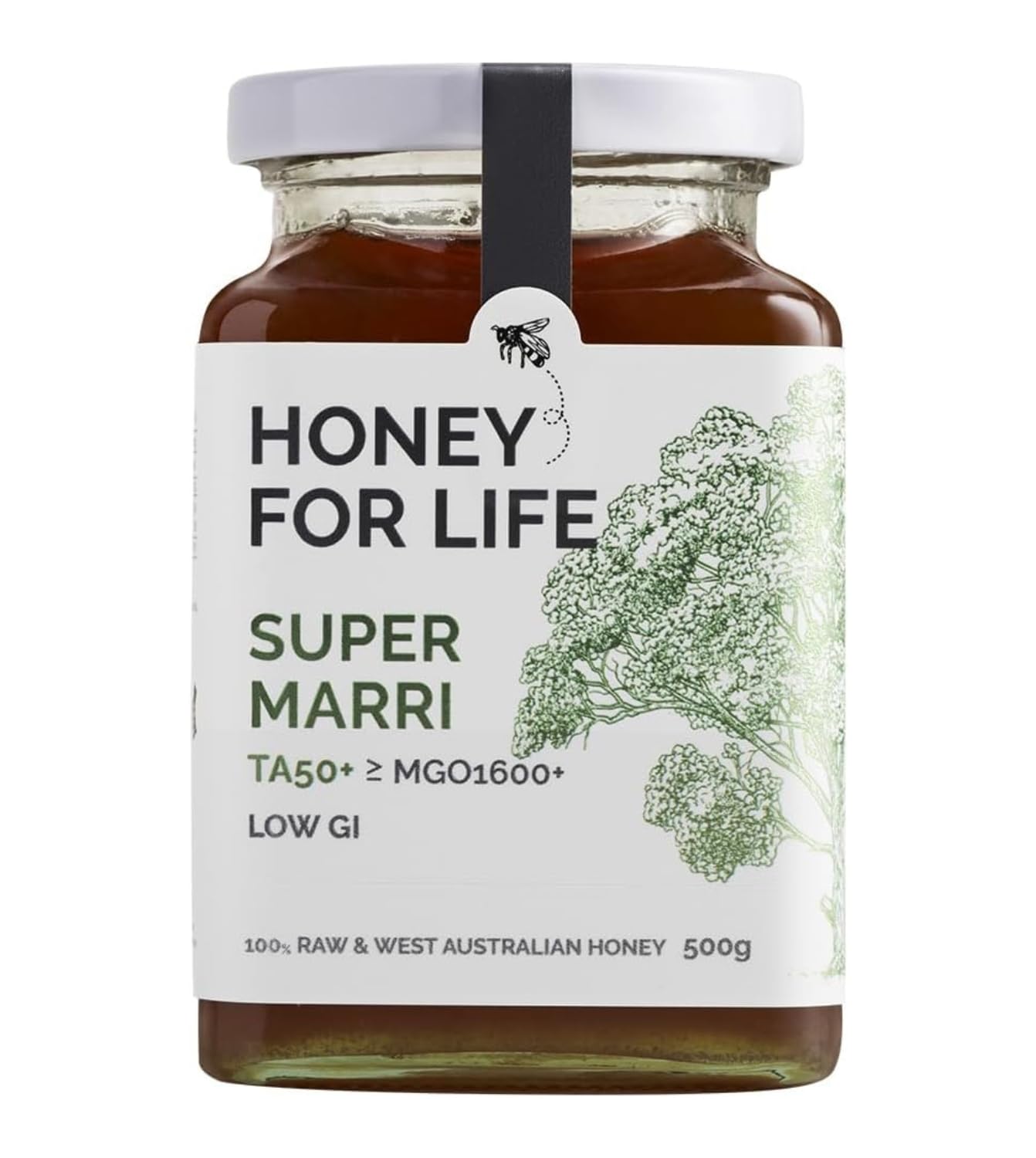 Honey for Life Super Marri TA50+ / MGO 1600+ | Stronger than Manuka Honey Medical Grade | Raw Real Pure Cold Pressed & Unpasteurised Honey in Glass