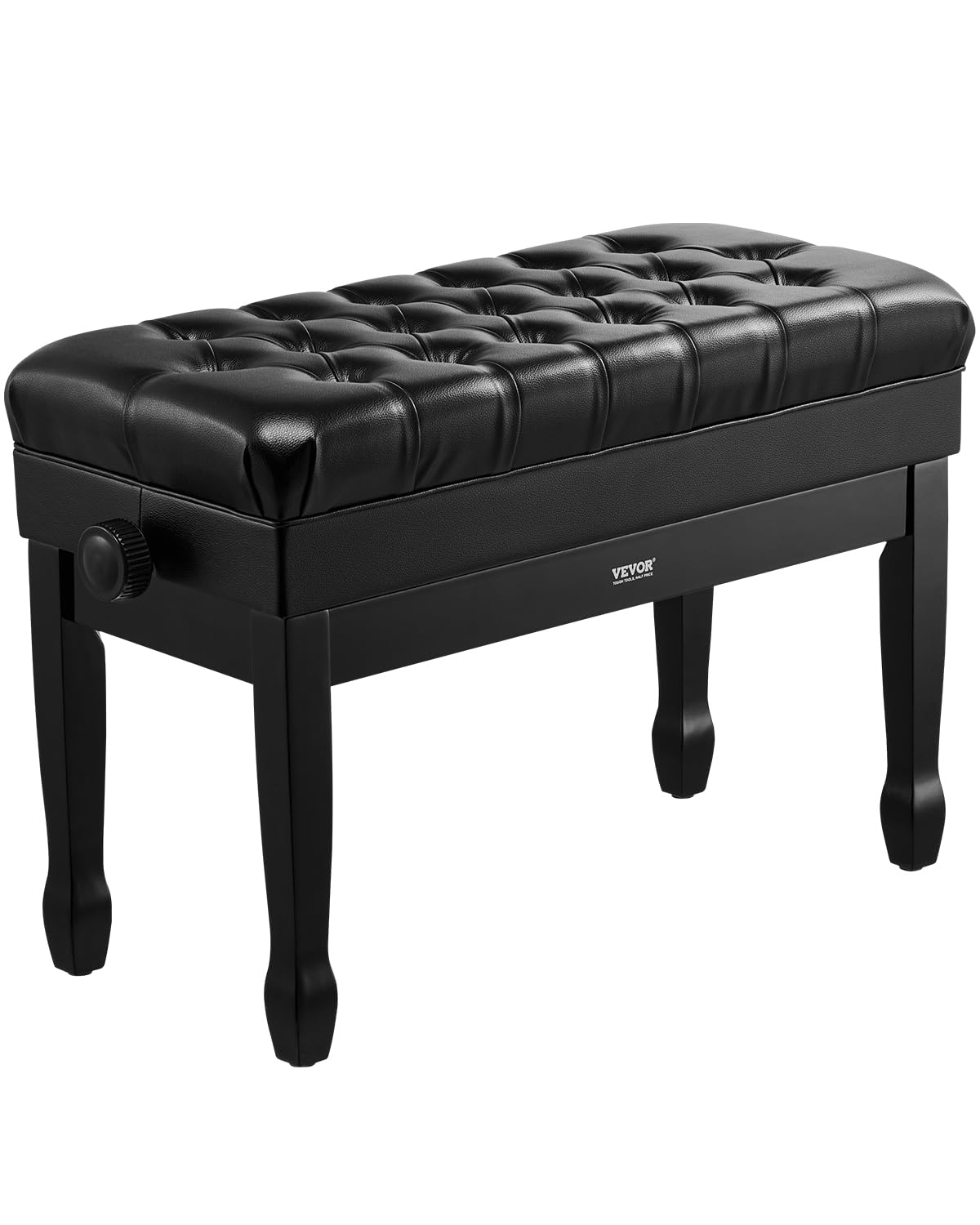 VEVOR Piano Bench, 29.5" x 14" x 20.3", Duet Keyboard Piano Chair with 20.3"-23.4? Adjustable Height, Padded Cushion, Storage Compartment for Music