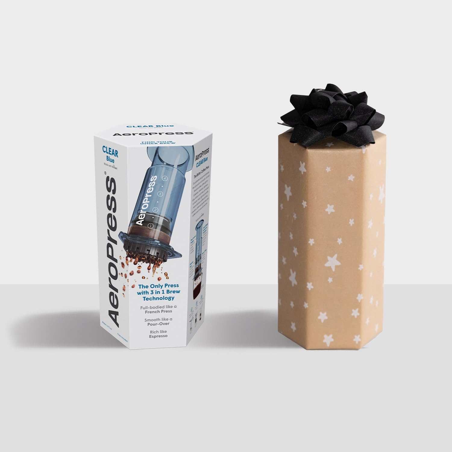 AeroPress Clear Coffee Press  3 In 1 Brew Method Combines French Press, Pourover, Espresso, Full Bodied Coffee Without Grit or Bitterness, Small