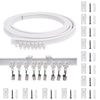 KJLEEN Bendable Ceiling Curtain Track 4M/13.12Ft Flexible Ceiling Curtain Track and Fittings Heavy Duty Curtain Rail for Bay Window RV Caravan Room