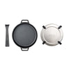 Ooni Cast Iron Skillet Pan - 9" Round Cast Iron Skillet with Removable Handle and Sainless Steel Trivet, Cast Iron Frying Pan, Pre-Seasoned Non-Stick