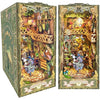 Book Nook Kits for Adults - Spilay Diy Miniature House Kit with LED 3D Wooden Puzzle Bookend, Handmade Crafts, Birthday, Christmas and Valentines Day Gifts -Creativity Kit (Green Wonderland) SQ15