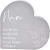 Widdop and Co Grey Heart MDF Plaque - Floral - Nan