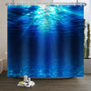 Xiaoterna Ocean Shower Curtain Water Shower Curtain Summer Holidays in Beach Pool Sea Shower Curtain Deep Sea Blue Ocean Scenery Shower Curtain
