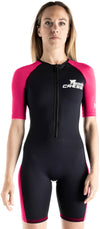 CRESSI Tiburon Lady Shorty Wetsuit 2mm - Wetsuit Shorty Women's made of Neoprene Ultra Stretch 1.5/2mm and Elastane, Black/Pink, XS/1