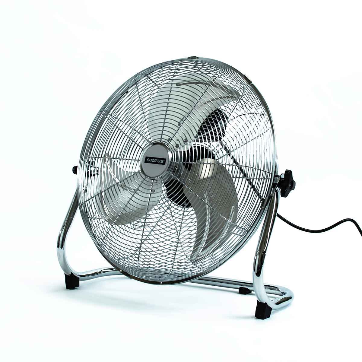 Status Floor Fan | 18 Inch Portable Fan | 3 Speed Adjustable Angle Fan | Chrome | S18CFLOORFAN1PKB