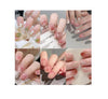 6 Packs(144Pcs) Salon Acrylic Press On false Nails, Glossy Glitter Color Gradient fake Nails short,Square Shape,6 bottles of Glue,1 Prep Pad,1 Jelly