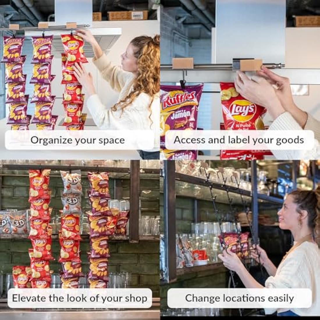 ODOXIA Display Stand | Hanging Chip Rack | Hanging Snack Display | Organise Your Space | Perfect for Shops and for Home | Sweet Display Rack