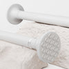 Shower Curtain Rail 69-90CM ?25mm Black Extendable Curtain Rod No Drilling Telescopic Pole Stainless Steel Tension Rods for Living Room, Bedroom,