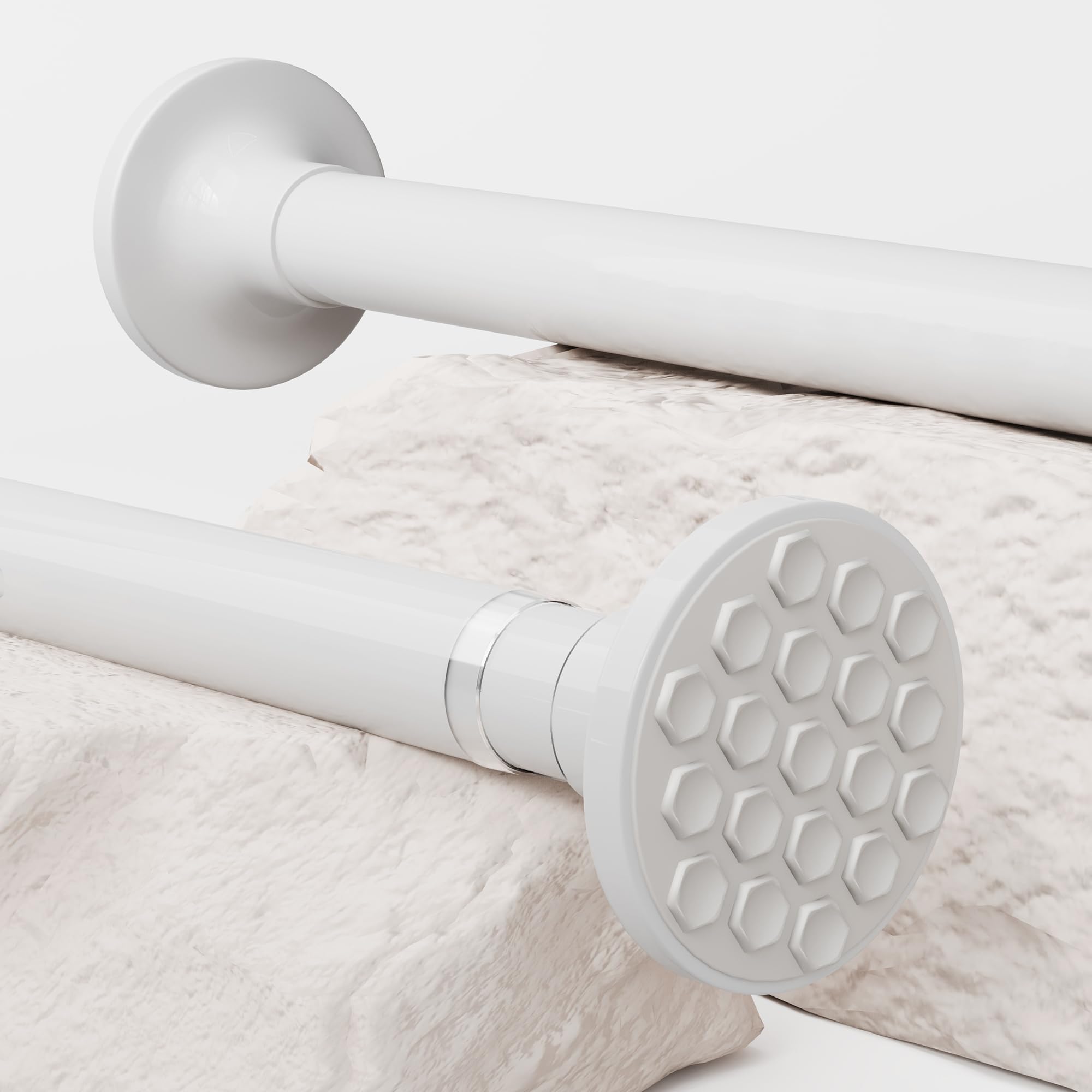 Shower Curtain Rail 69-90CM ?25mm Black Extendable Curtain Rod No Drilling Telescopic Pole Stainless Steel Tension Rods for Living Room, Bedroom,