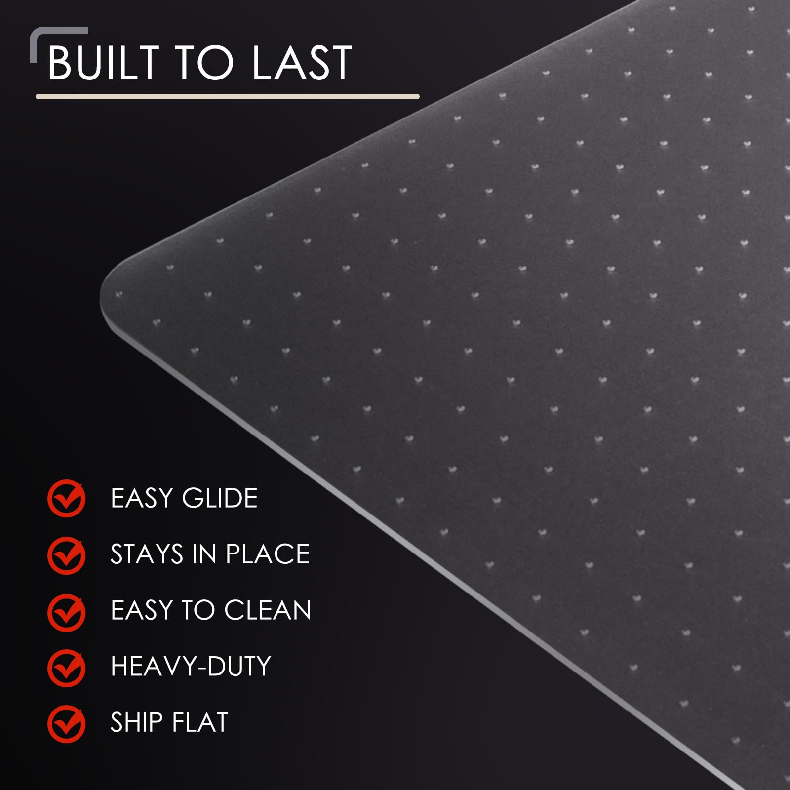 Kuyal Office Chair Mat for Carpet, 91x121 cm (36" x 48") Clear Heavy Duty Computer Chair Mat, Under Desk Protector Carpeted Floors Mat, Easy Chair