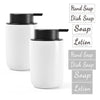 BosilunLife Hand Soap Dispenser for Bathroom Decro 12oz Ceramic Kitchen Dish Dispenser (Lotion Pump, 2PCS White)