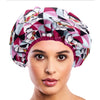 Reusable Nylon Shower Cap & Bath Cap, Reversible Oversized Waterproof Shower Caps Large Designed for all Hair Lengths w Terry Lining & Elastic Band