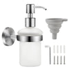 EXLECO Soap Dispenser Wall Mounted Made of 304 Stainless Steel Shampoo Shower Gel Cottle Glass Soap Dispenser Manual Brushed Soap Dish Dispenser