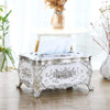 tissue box holder square, silver acrylic napkin dispenser 18.5 x 12.5 x 10 cm for home office bathroom