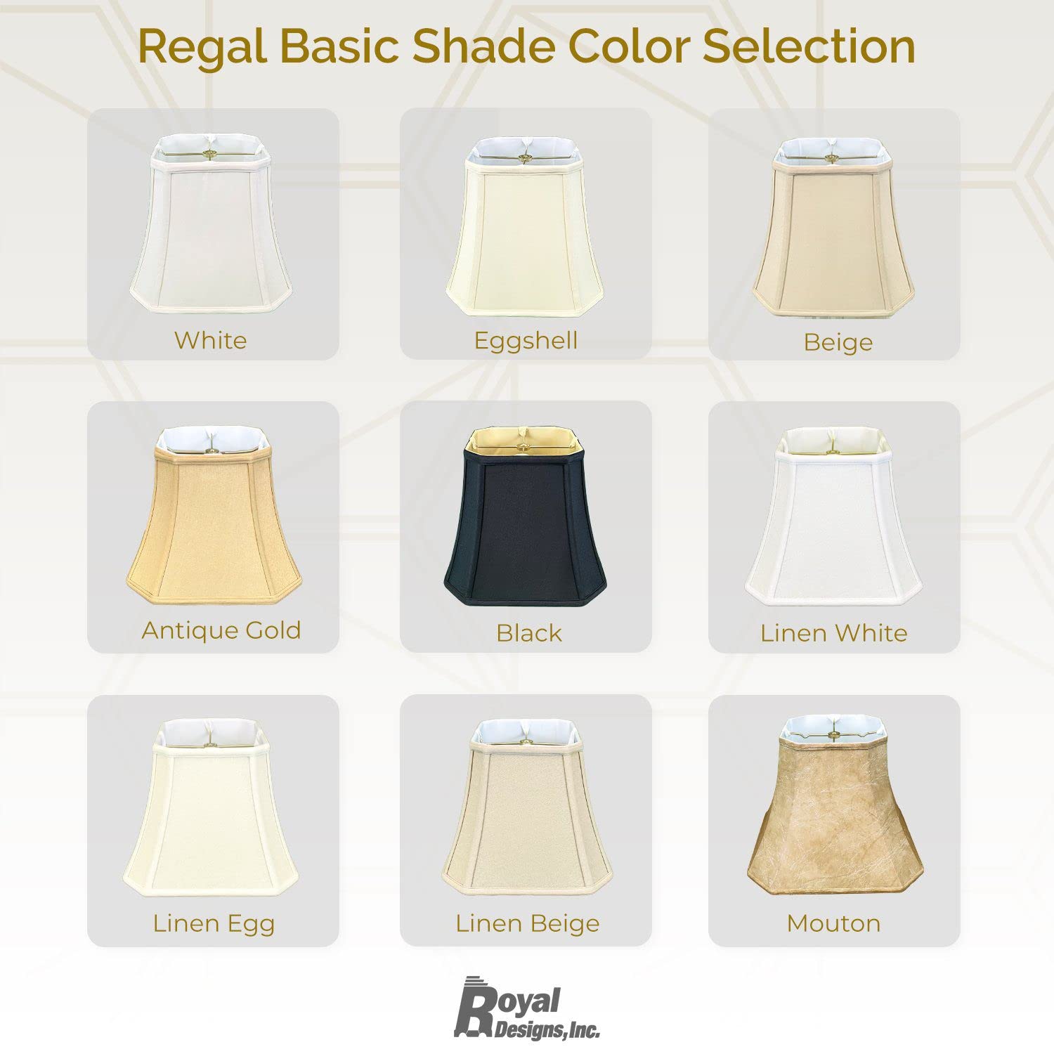 Royal Designs Square Cut Corner Bell Lamp Shade, Black, 5 x 10 x 8.75