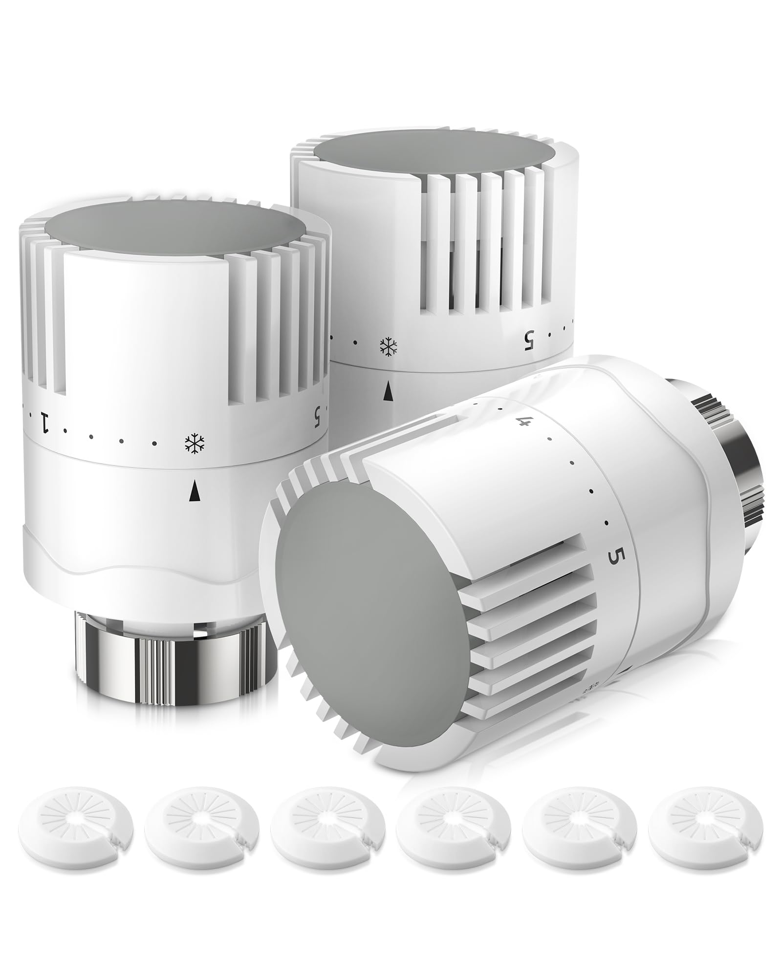 HOMGEN Thermostat Radiator Valve Head 3Pcs TRV Heads Durable Thermostatic Heads Radiator Thermostat Heads M30 x 1.5 Radiator Valve Replacement Heads