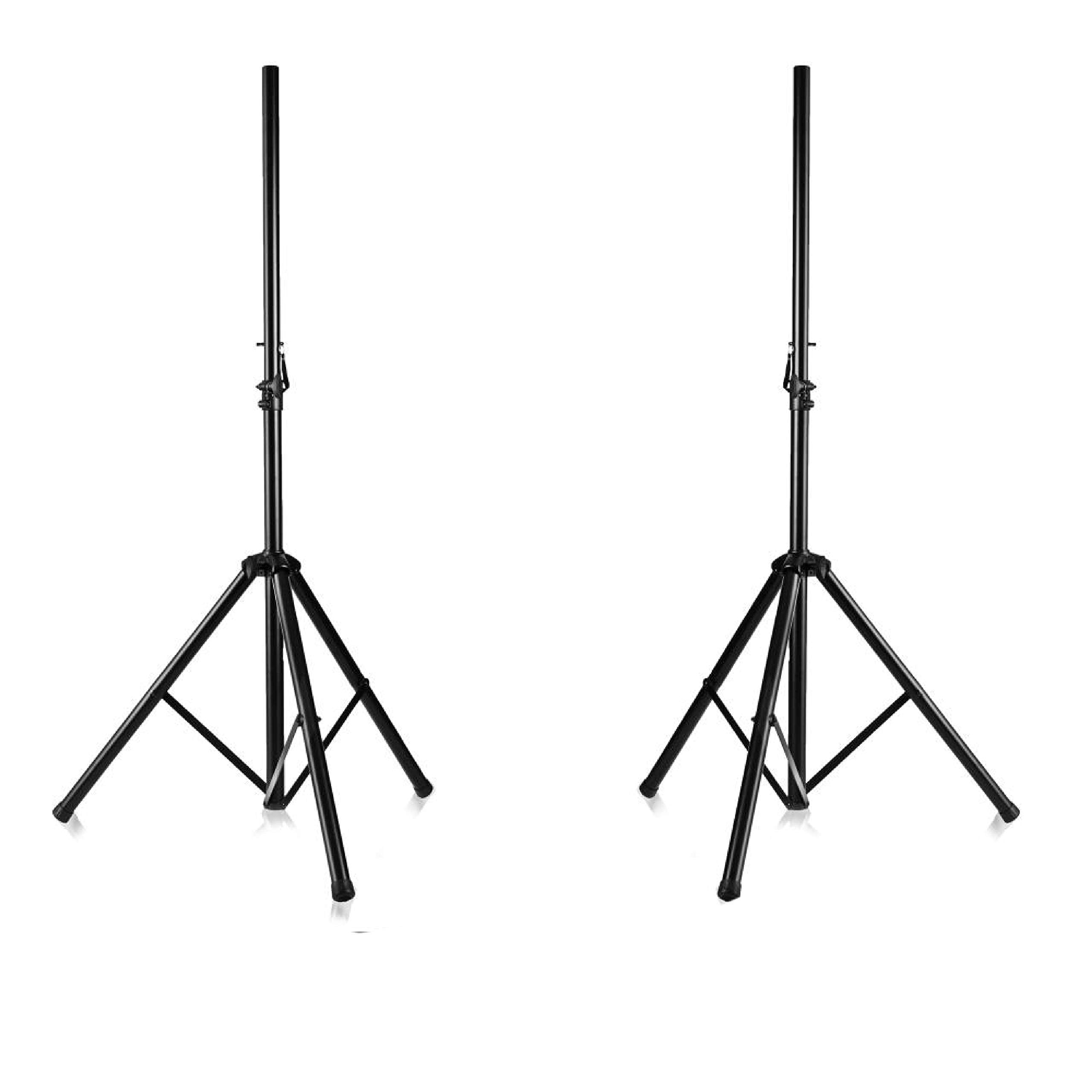 Pyle, 2 Speaker Stand Floor Pair ? Dual Universal Pa Dj Floor Tripod Stands, Adjustable Height ? Heavy Duty & Lightweight, Portable w/Case, Stable