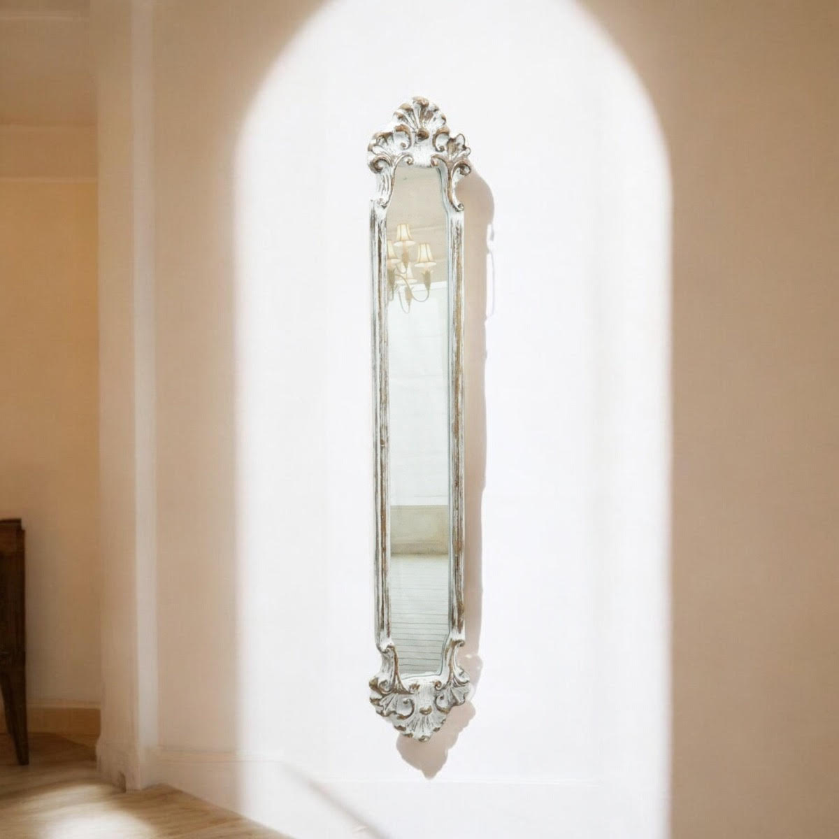 15 X 109CM ANTIQUE WASHED MIRROR