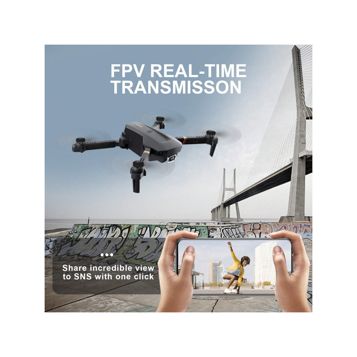 4DRC V4 Foldable Mini Drone with Camera - 1080P HD Drone ,3 Batteries,Drones for Adults Kids,Logistics is randomly sent by UPS/USPS/Evri/Royal Mail.
