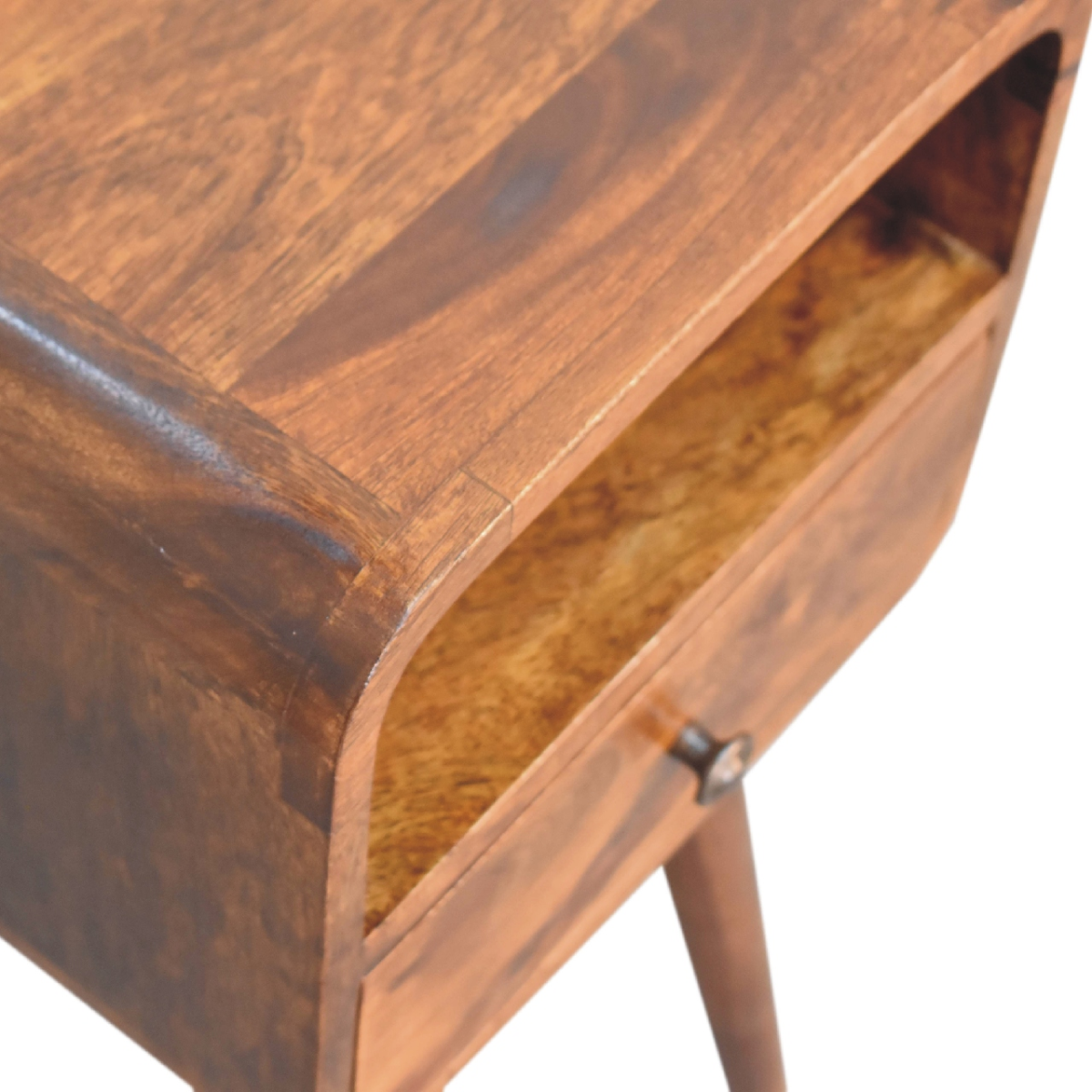 Artisan Furniture Solid Wood Mini Chestnut Curve Open Bedside