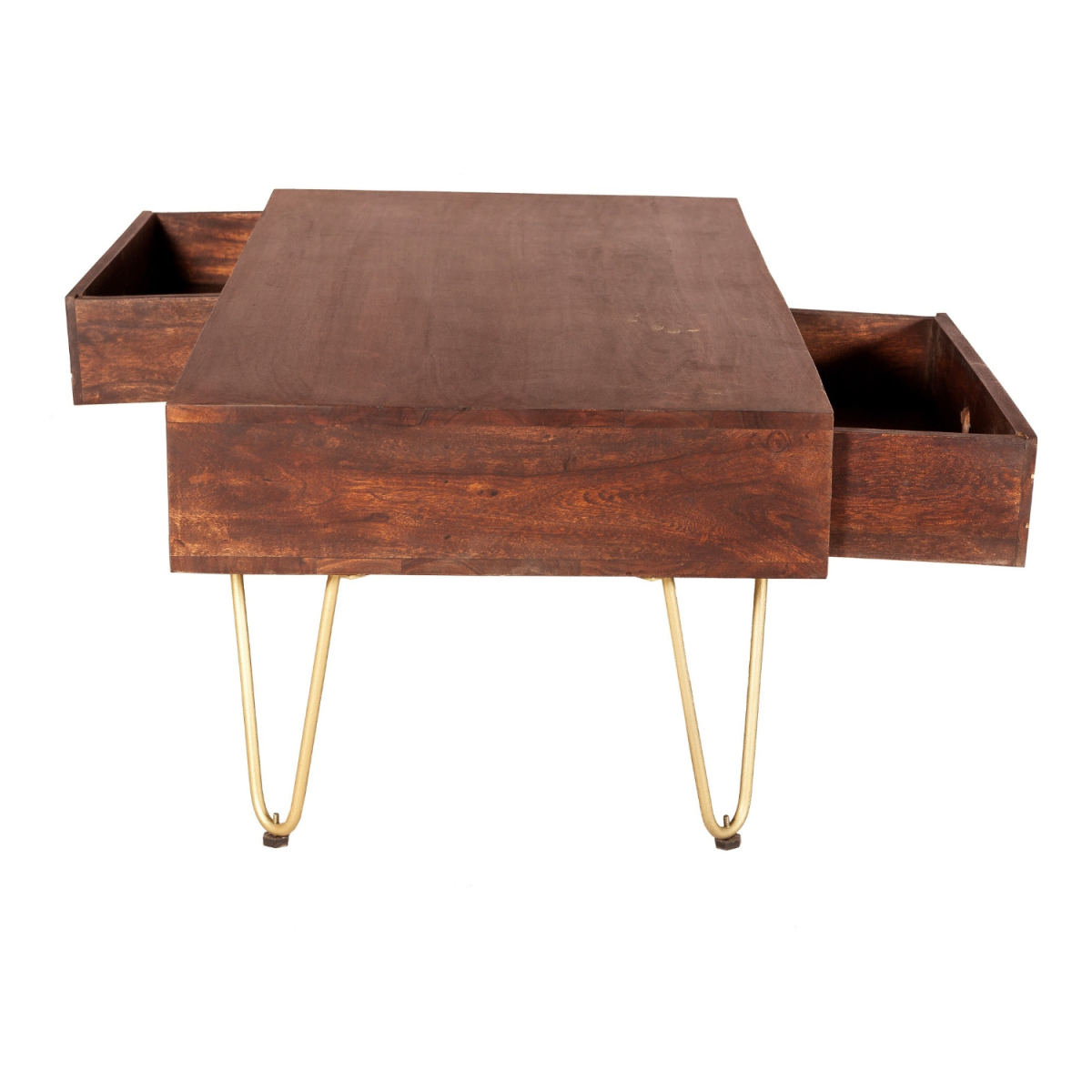 Dark Gold Rectangular Coffee Table With Drawer