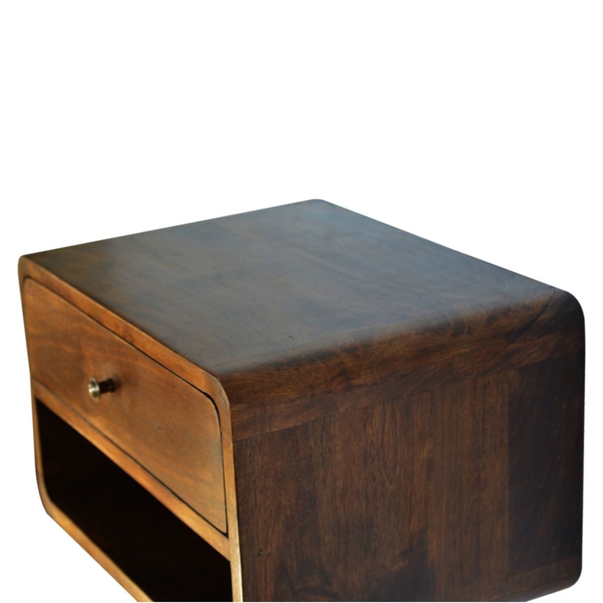Artisan Furniture Solid Wood Chestnut Curve Floating Bedside