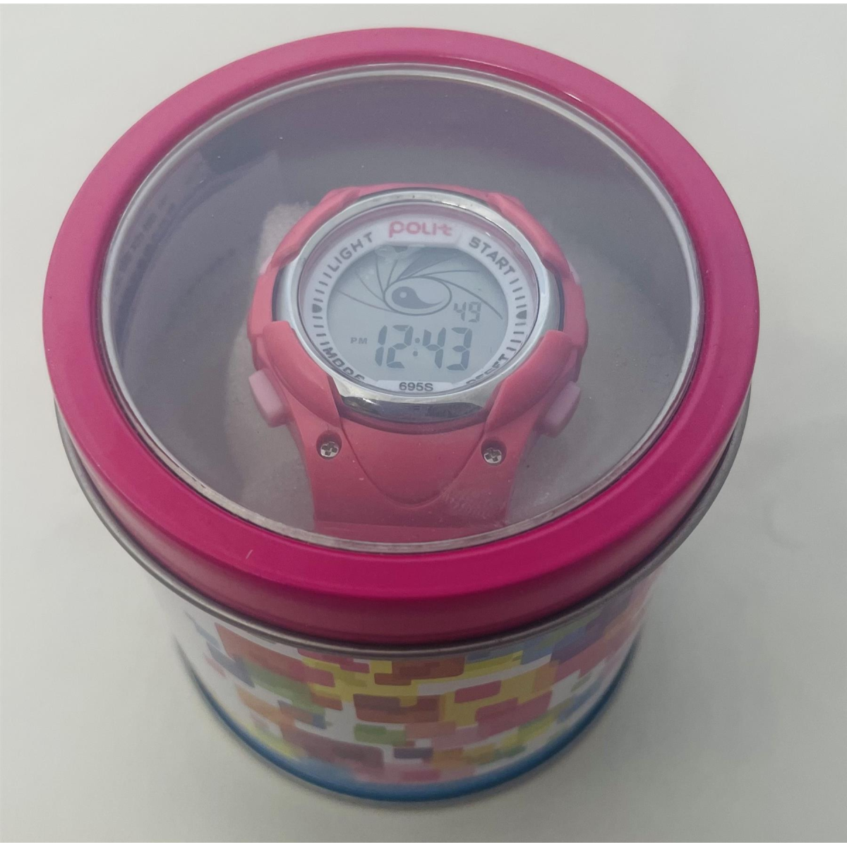 POLIT Childrens Disco Boys & Girls Digital watch in Tin, assorted stlyes and colours CW-0025 Box Of 12