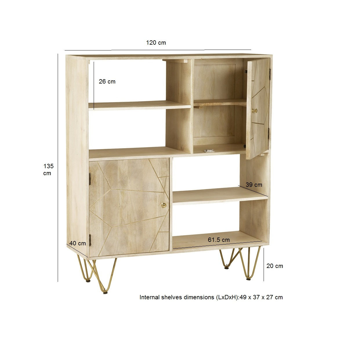 Light Gold Display Cabinet