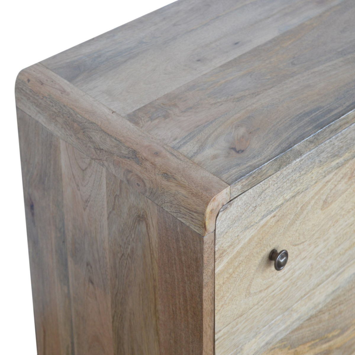 Artisan Furniture Solid Wood Curved Oak-ish Chest