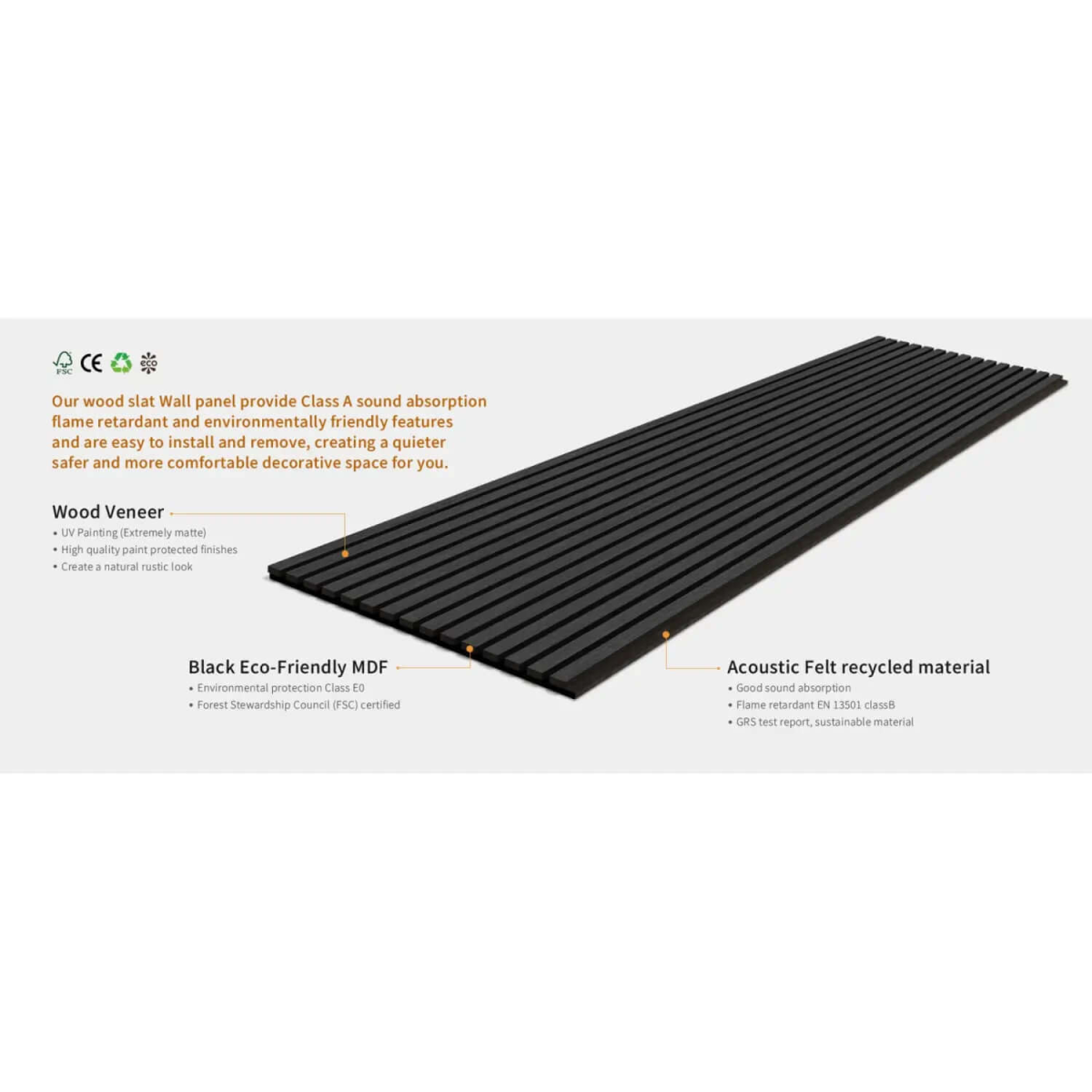 Black Oak Acoustic Wall Panels (3 Pack)