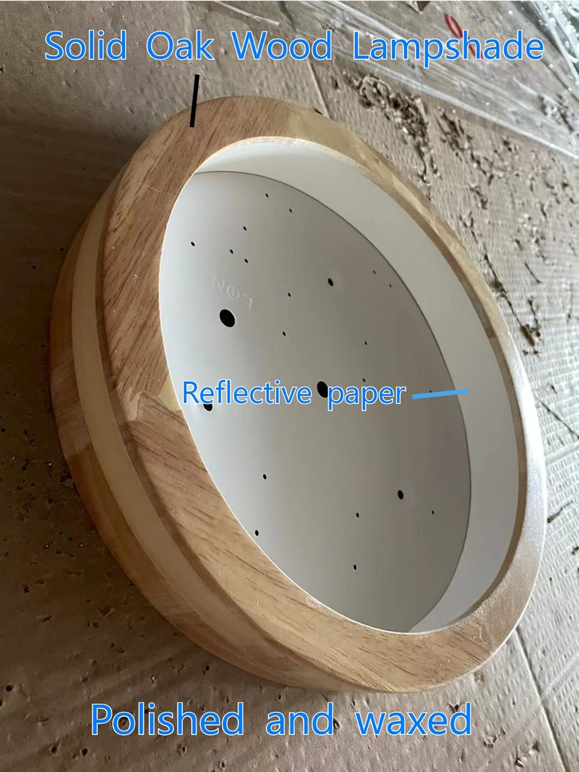 LED Ceiling Light 20W 6000K Round Wood 1600LM Modern Home Light Schindora