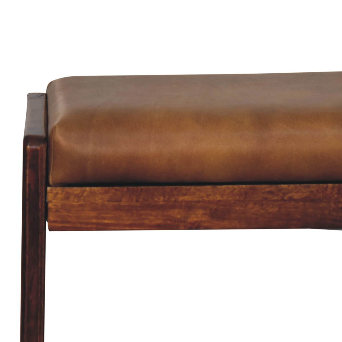 Artisan Furniture Solid Mango Wood Buffalo Hallway Footstool