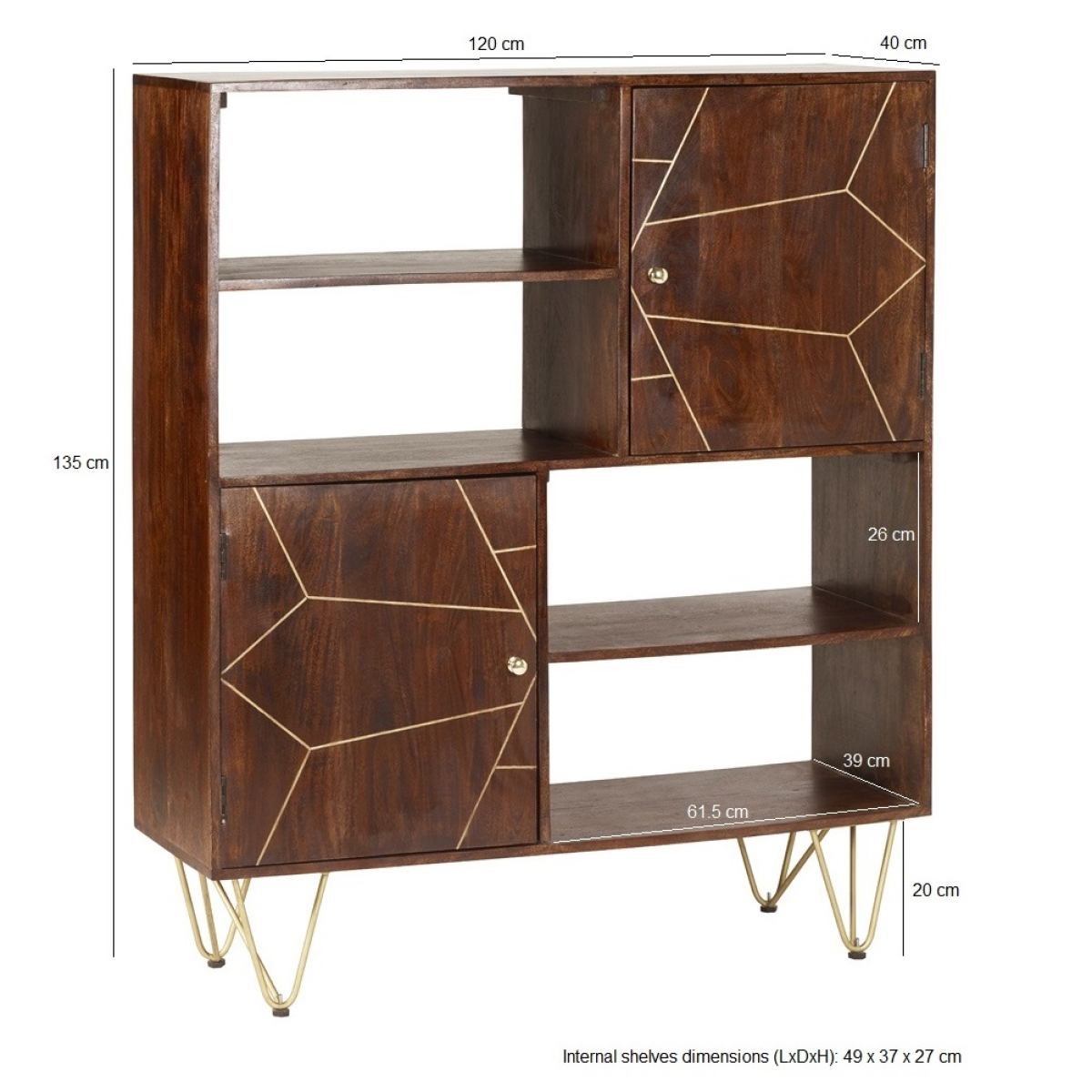 Dark Gold Display Cabinet