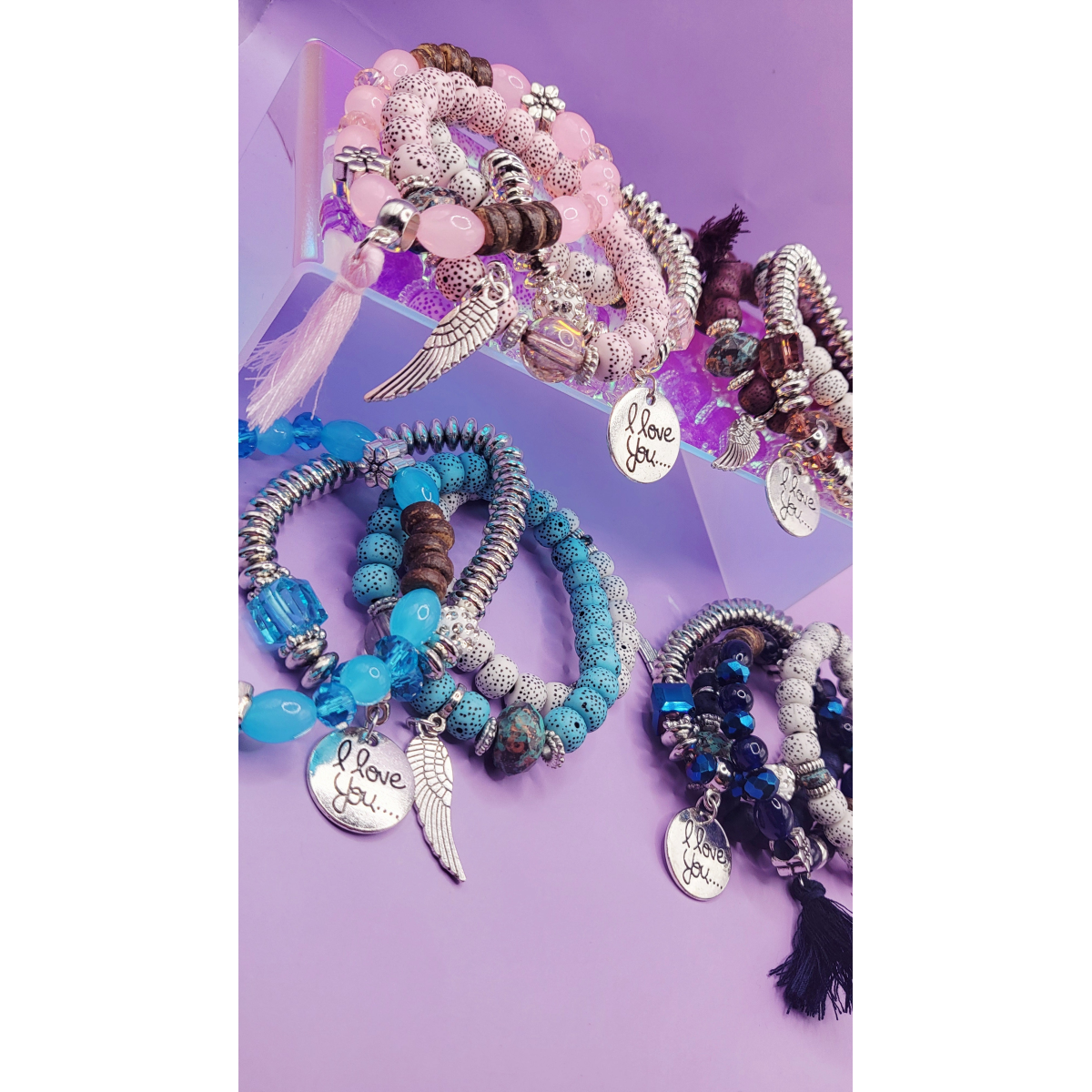 Boho Ceramic Beaded Bracelet Set