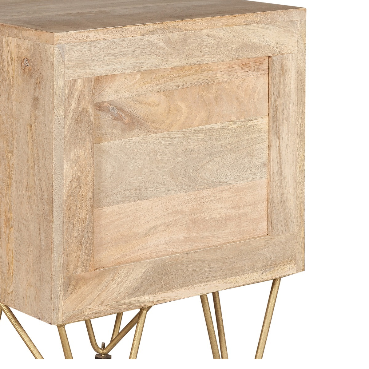 Light Gold 2 Drawer Side Table