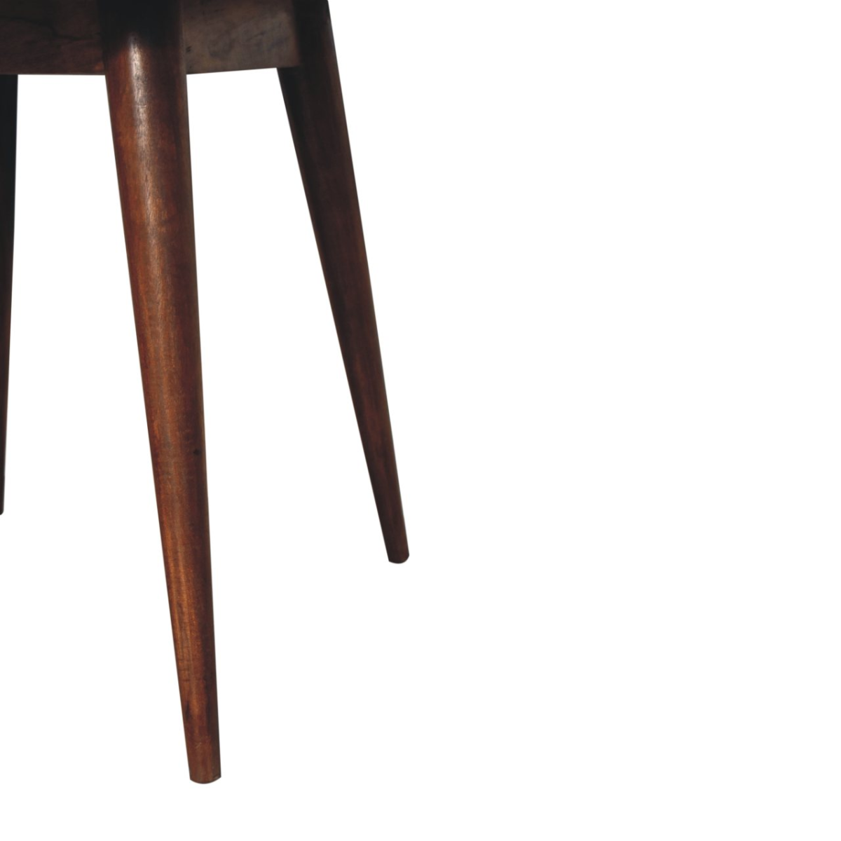 Artisan Furniture Solid Wood Chestnut Round Nordic End Table, Brown