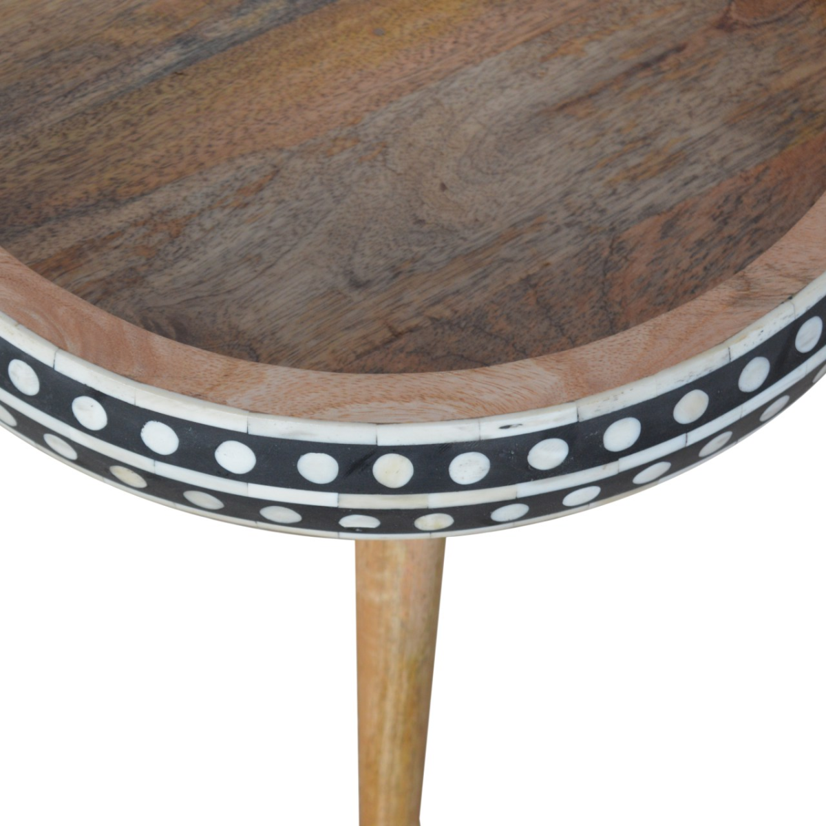 Artisan Furniture Solid Mango Wood Small Dotted End Table