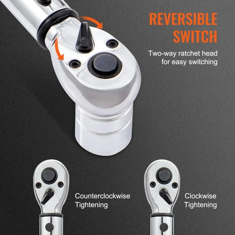 VEVOR Mechanical Torque Wrench Set Precision Pointer Hand Tools 1/2" 1/4" 3/8" Torque Wrench Mechanical Workshop Car Repair Tool