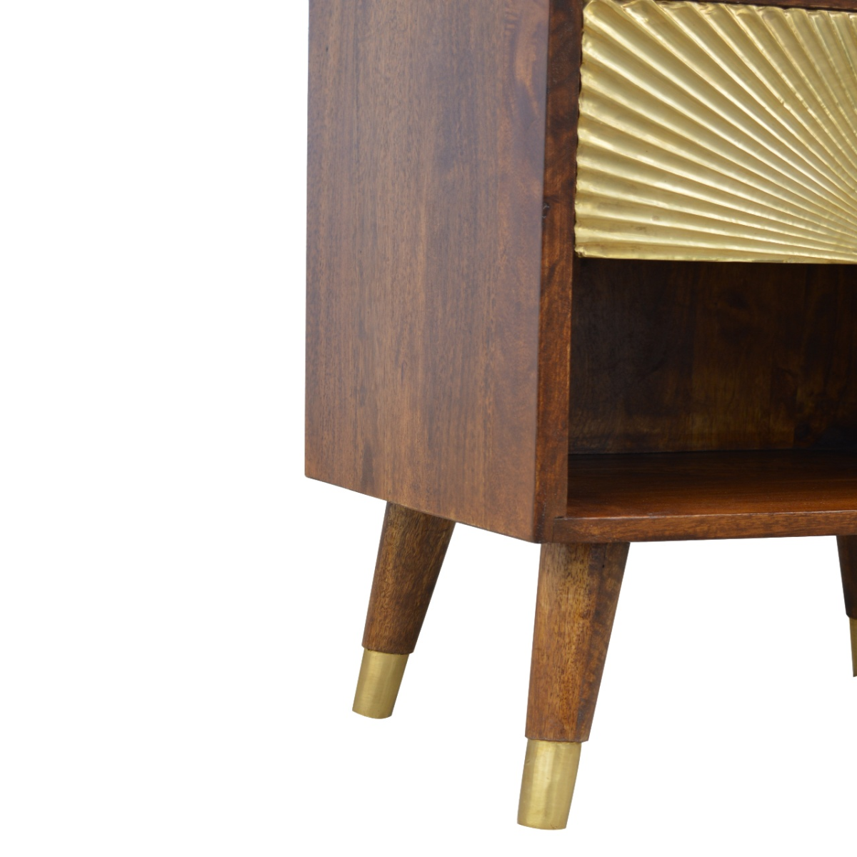 Artisan Furniture Solid Wood Manila Gold One Drawer Bedside