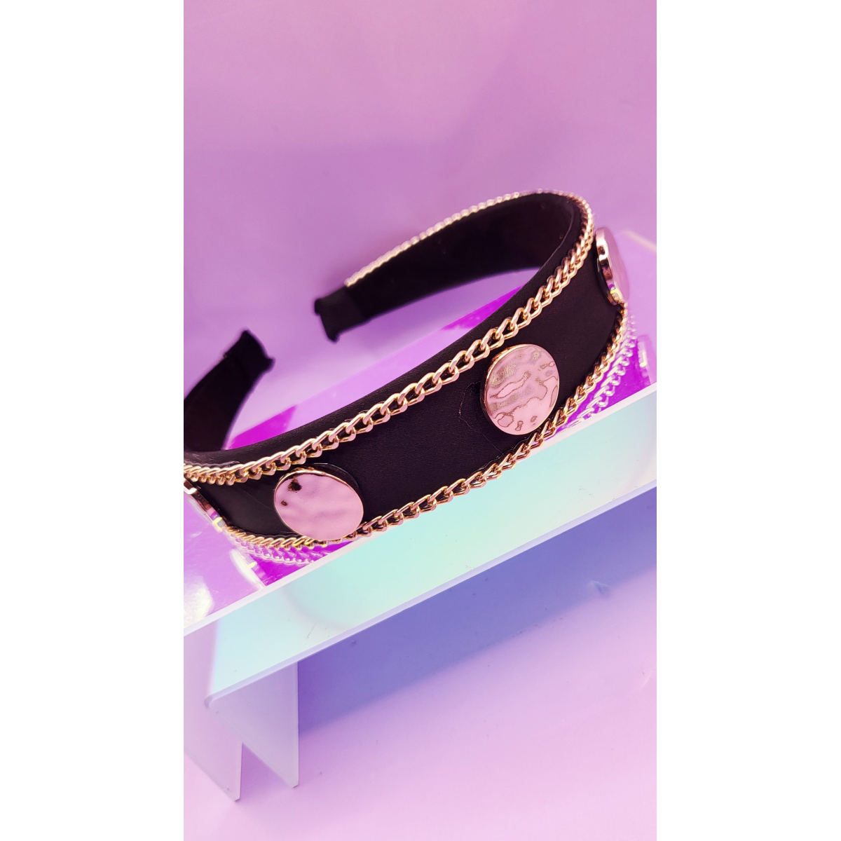Black & Gold Luxe Hair band
