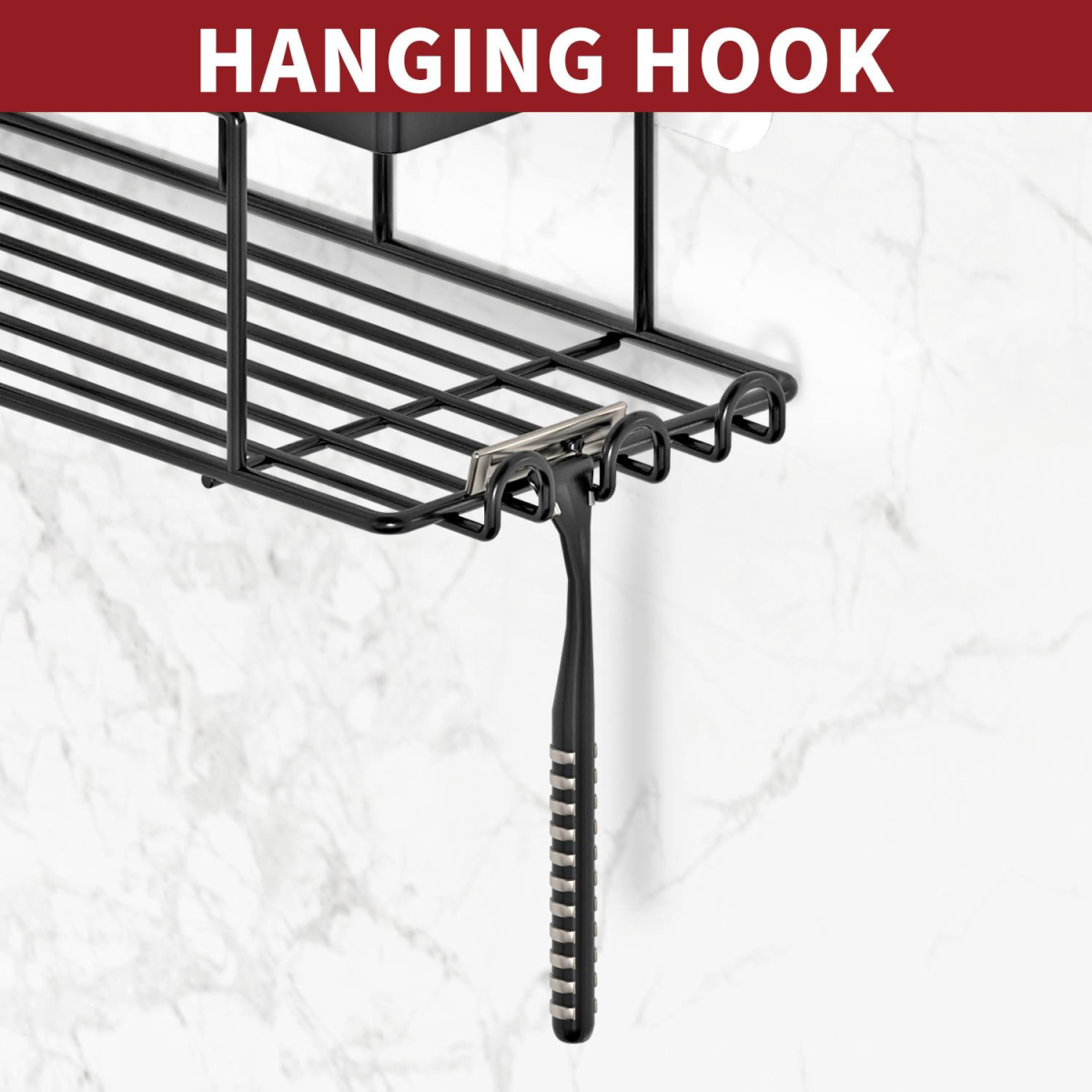 VINSANI 3pc BLACK SHOWER CADDY 1010501