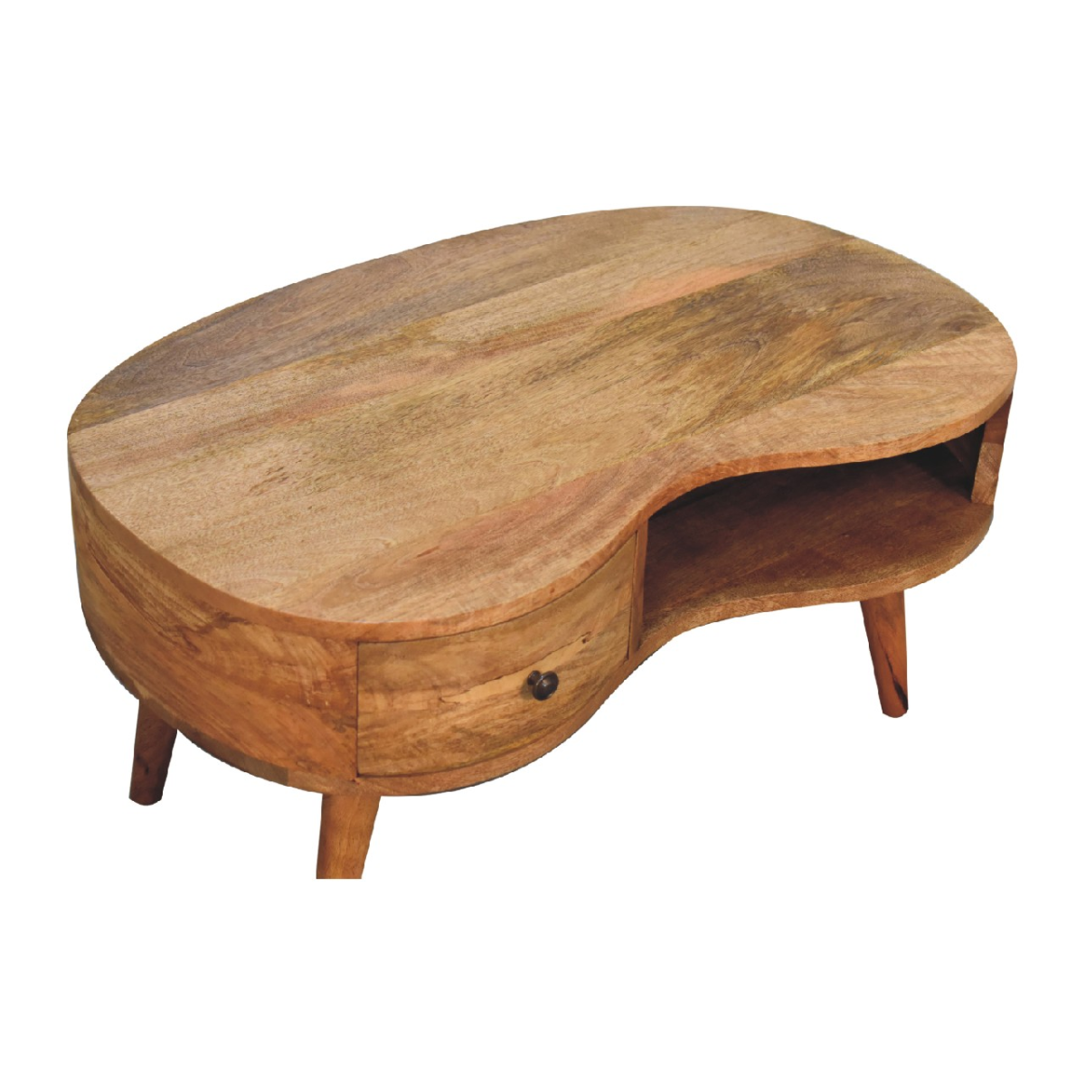 Artisan Furniture Solid Wood Oak-ish Wave Coffee Table