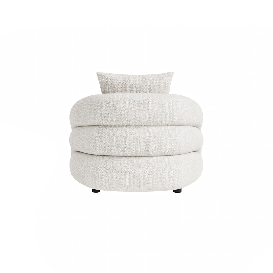 Sadiq Armchair With Cushion, White Boucle