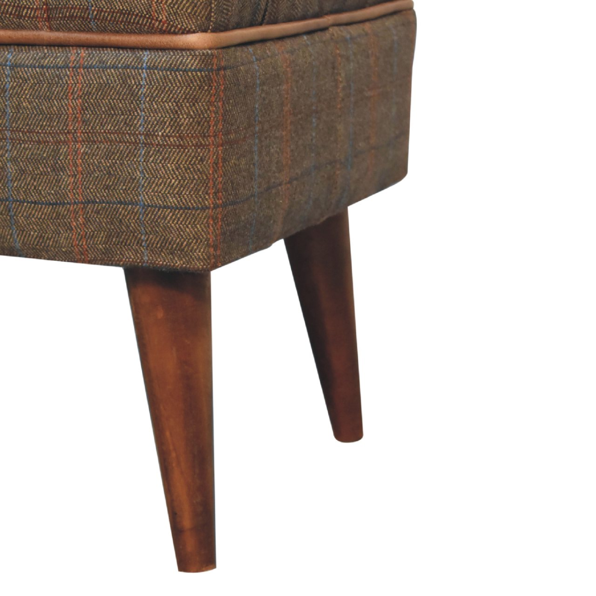 Artisan Furniture Solid Wood Multi Tweed Buffalo Pipe Bench