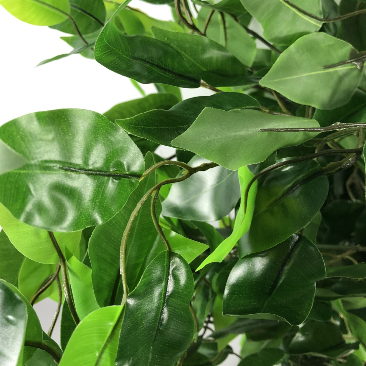 120cm Artificial Ficus Tree / Plant - Large Bushy Shape Copper Metal Planter