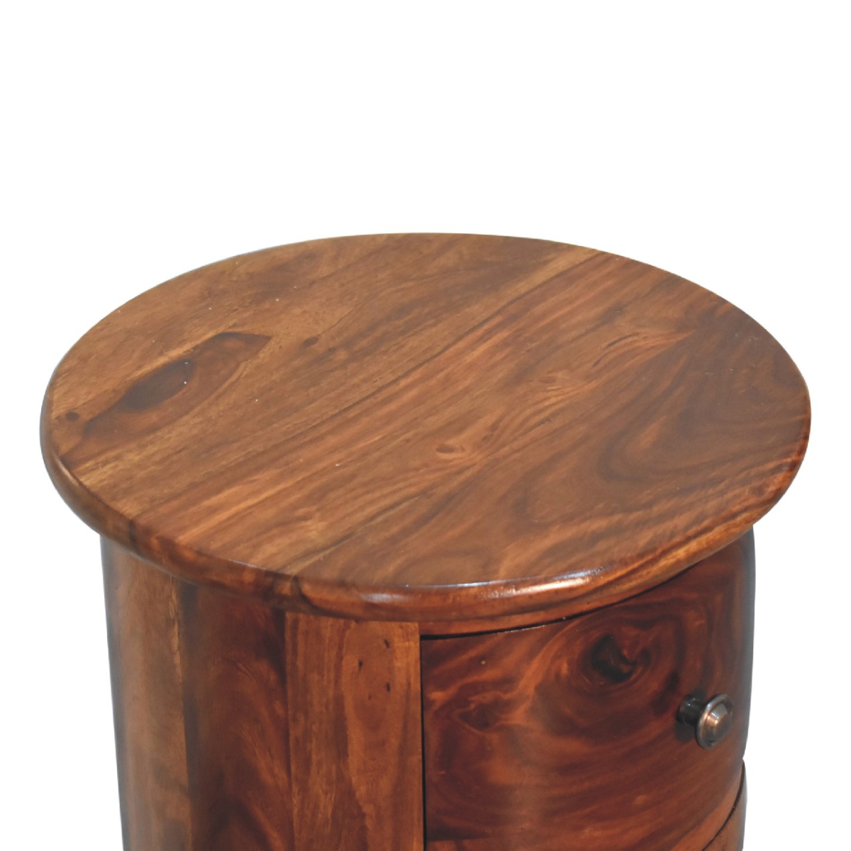 Artisan Furniture Solid Mango Wood 3 Drawer Chestnut Sheesham Drum