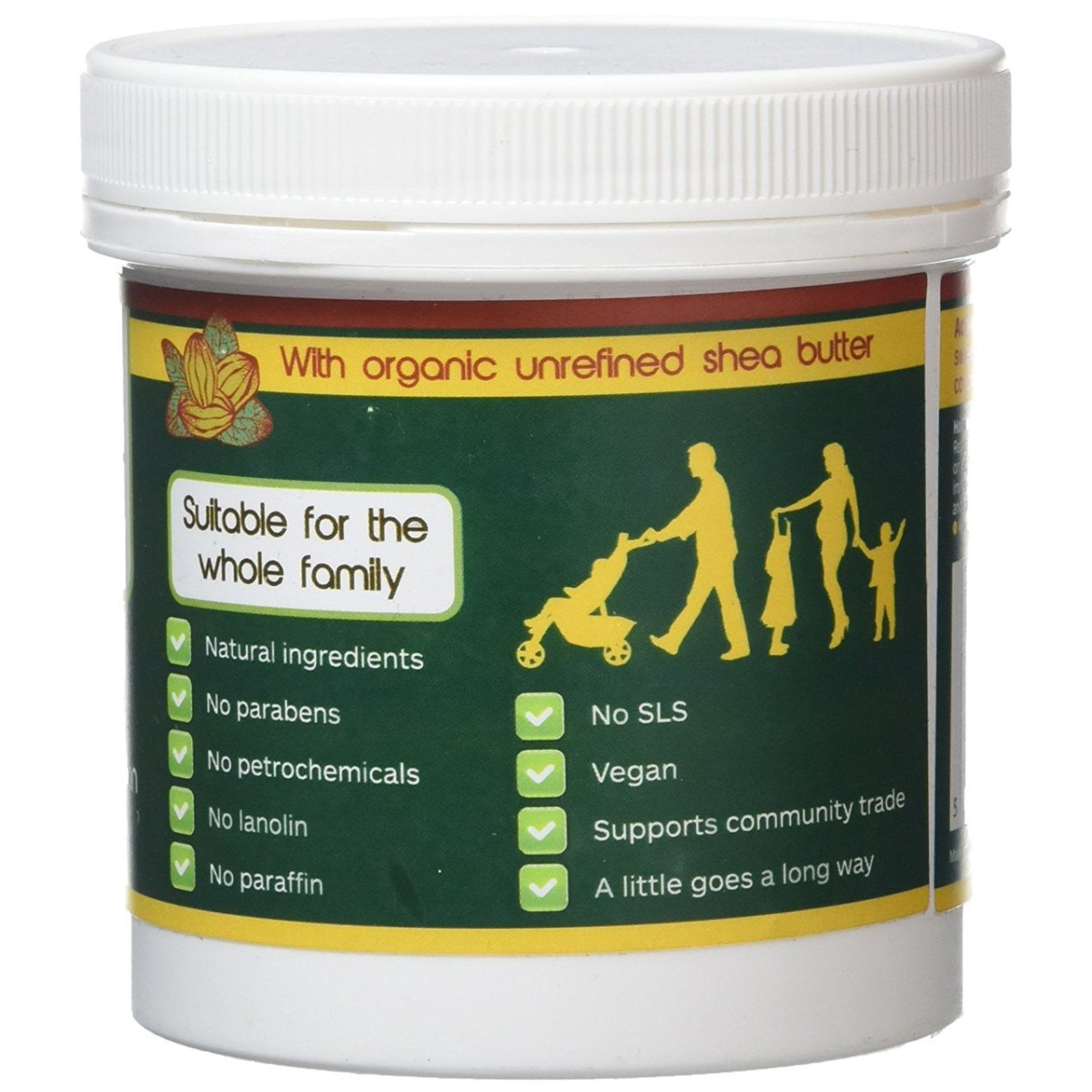 6 Pots of Sheaqueous Aqueous Cream with Organic Shea Butter, Almond Oil, cocoa butter, vitamin E. A natural aqueous cream for very dry skin, for Sensitive Skin, Children, Eczema prone skin , Use in Pregnancy for expanding tummy NO ADDED FRAGRANCE