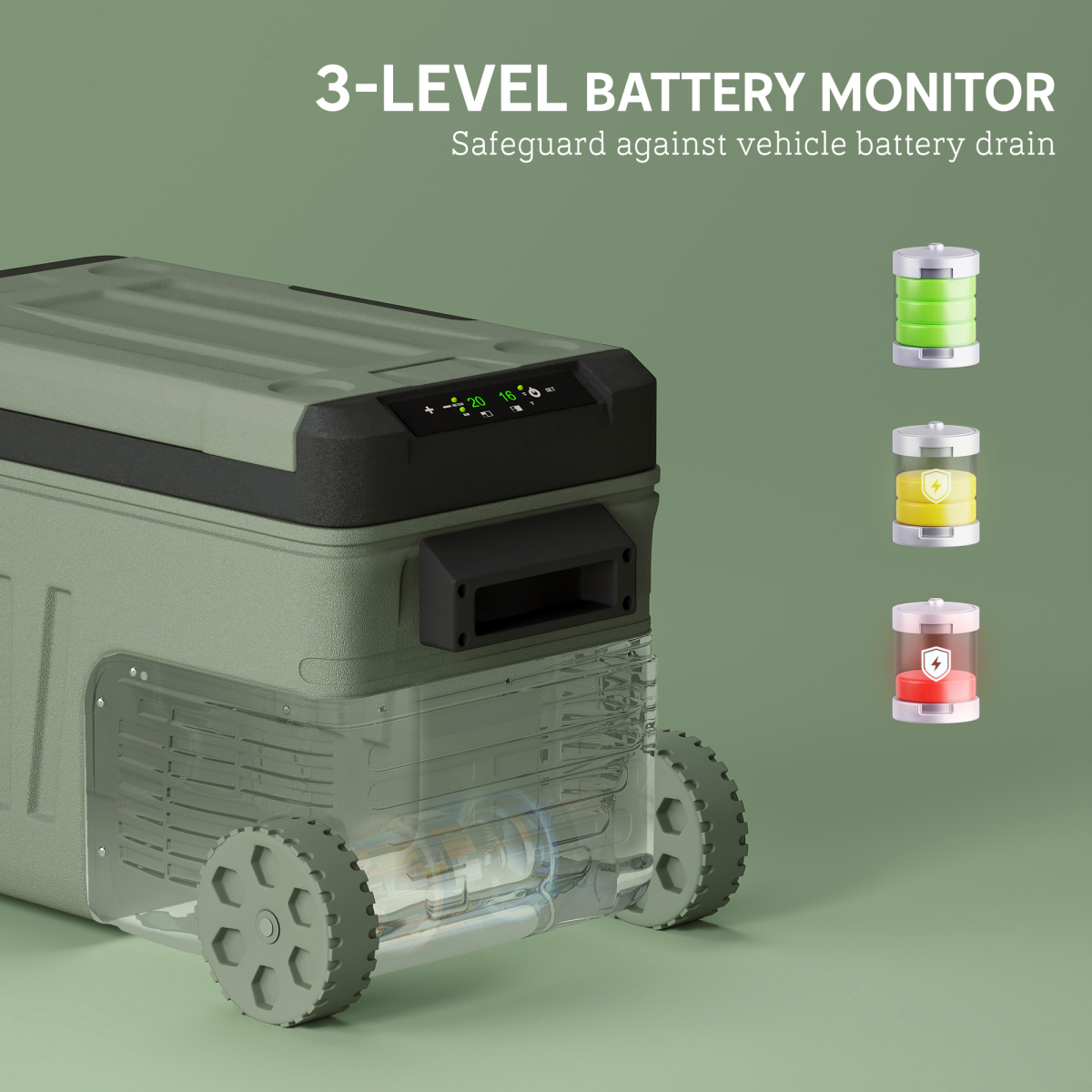 Outsunny 33L Camping Fridge Freezer Dual Zone Car Fridge, DC & AC, -20-20℃