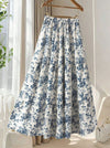 Women's Casual High-Waisted Printed Flared Skirt